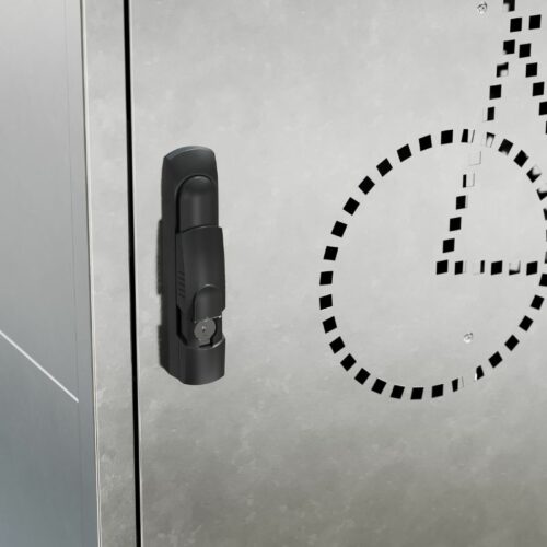 Fietskluis Basic 21 detailfoto slot van een verzinkte fietskluis